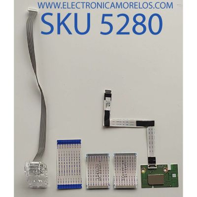 KIT DE CABLES PARA TV HISENSE / WIFI 1265032 / TX7663BU51T / MW510 / 02288-22-05520 / 204-B00515 / BOTONERA 294501 / RSAG7.820.8441/ROH / FLEX 1245130 / 220815 / MODELOS 43A65H	